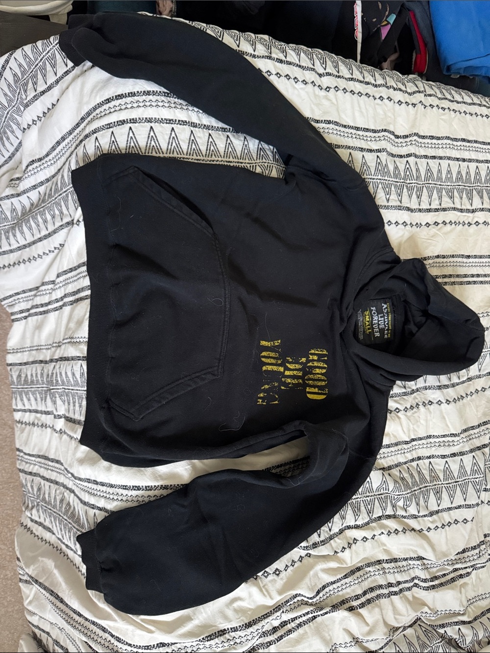 Men's Black Zip-Up Sweater with Gold Accent